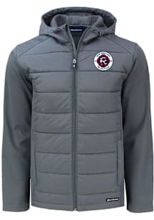 Mens New England Revolution Cutter and Buck Mens Evoke Hood Heavyweight Jacket - Graphite