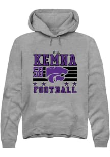 Will Kemna Rally Mens Grey K-State Wildcats NIL Striped Player Hood