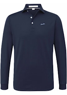 Holderness and Bourne North Carolina Tar Heels Mens Navy Blue Abbot Long Sleeve Polo Shirt