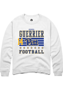 Joshua Guerrier Rally Mens White Pitt Panthers NIL Striped Player Crew