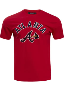 Pro Standard Atlanta Braves Red Bristle Short Sleeve Fashion T Shirt