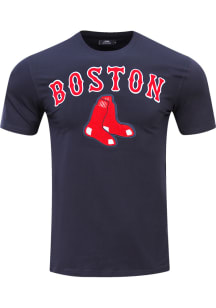 Pro Standard Boston Red Sox Navy Blue Bristle Short Sleeve Fashion T Shirt