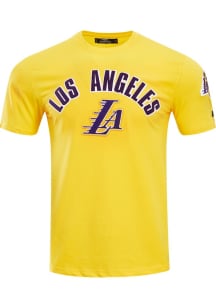 Pro Standard Los Angeles Lakers Yellow Bristle Short Sleeve Fashion T Shirt