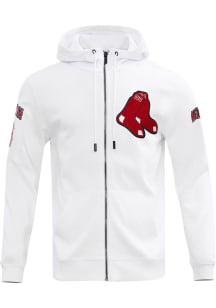 Pro Standard Boston Red Sox Mens White Chenille Long Sleeve Zip Fashion