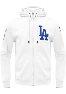 Pro Standard Los Angeles Dodgers Mens White Chenille Long Sleeve Zip Fashion