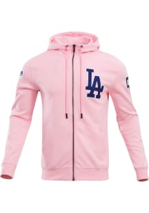Pro Standard Los Angeles Dodgers Mens Pink Chenille Long Sleeve Zip Fashion