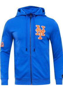 Pro Standard New York Mets Mens Blue Chenille Long Sleeve Zip Fashion