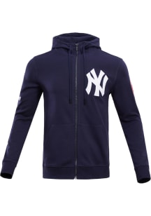 Pro Standard New York Yankees Mens Navy Blue Chenille Long Sleeve Zip Fashion