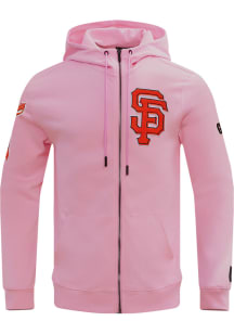 Pro Standard San Francisco Giants Mens Pink Chenille Long Sleeve Zip Fashion