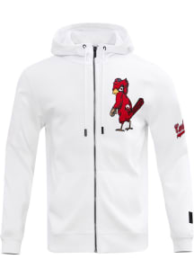 Pro Standard St Louis Cardinals Mens White Chenille Long Sleeve Zip Fashion