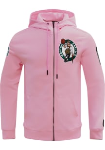 Pro Standard Boston Celtics Mens Pink Chenille Long Sleeve Zip Fashion