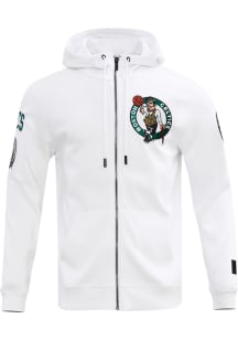 Pro Standard Boston Celtics Mens White Chenille Long Sleeve Zip Fashion