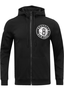 Pro Standard Brooklyn Nets Mens Black Chenille Long Sleeve Zip Fashion