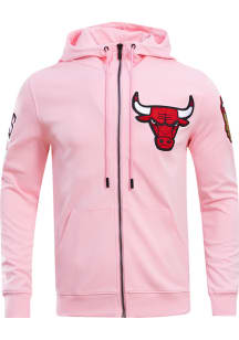 Pro Standard Chicago Bulls Mens Pink Chenille Long Sleeve Zip Fashion