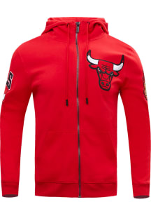 Pro Standard Chicago Bulls Mens Red Chenille Long Sleeve Zip Fashion