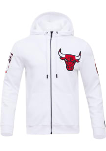 Pro Standard Chicago Bulls Mens White Chenille Long Sleeve Zip Fashion
