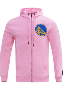 Pro Standard Golden State Warriors Mens Pink Chenille Long Sleeve Zip Fashion