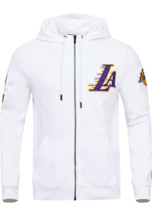 Pro Standard Los Angeles Lakers Mens White Chenille Long Sleeve Zip Fashion