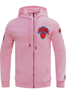 Pro Standard New York Knicks Mens Pink Chenille Long Sleeve Zip Fashion