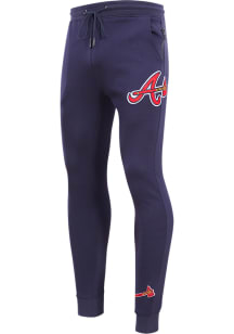 Pro Standard Atlanta Braves Mens Navy Blue Chenille Fashion Sweatpants