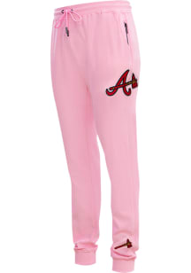Pro Standard Atlanta Braves Mens Pink Chenille Fashion Sweatpants