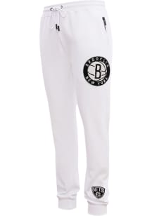 Pro Standard Brooklyn Nets Mens White Chenille Fashion Sweatpants