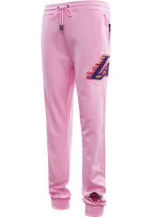 Pro Standard Los Angeles Lakers Mens Pink Chenille Fashion Sweatpants
