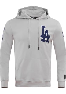 Pro Standard Los Angeles Dodgers Mens Grey Chenille Fashion Hood