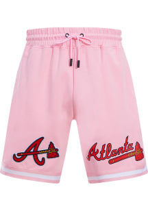 Pro Standard Atlanta Braves Mens Pink Chenille Shorts