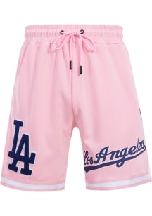 Pro Standard Los Angeles Dodgers Mens Pink Chenille Shorts