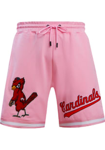 Pro Standard St Louis Cardinals Mens Pink Chenille Shorts