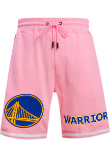 Pro Standard Golden State Warriors Mens Pink Chenille Shorts