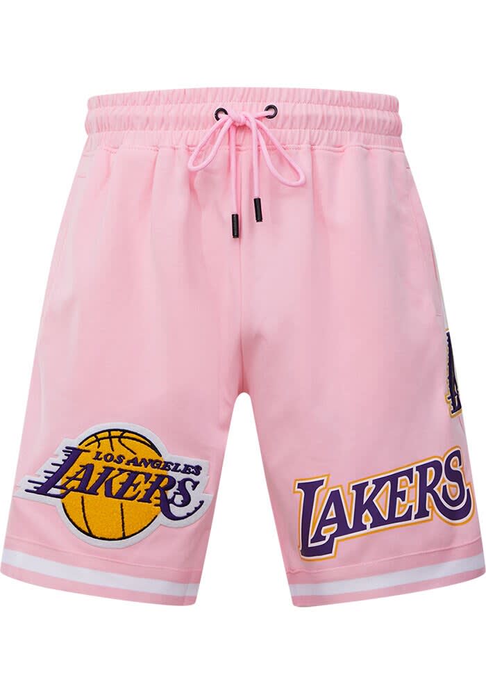 Los Angeles Lakers Mens Pro Standard PINK Chenille Shorts 64920255 - Main Image