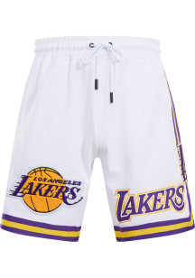 Pro Standard Los Angeles Lakers Mens White Chenille Shorts