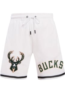 Pro Standard Milwaukee Bucks Mens White Chenille Shorts