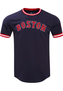 Pro Standard Boston Red Sox Navy Blue Chenille Short Sleeve Fashion T Shirt