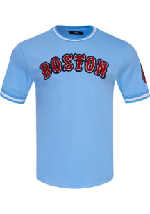 Pro Standard Boston Red Sox Blue Chenille Striped Short Sleeve Fashion T Shirt