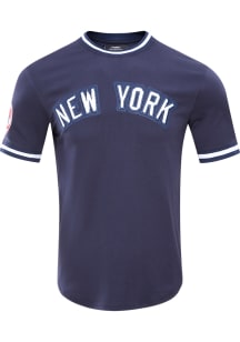 Pro Standard New York Yankees Navy Blue Chenille Short Sleeve Fashion T Shirt