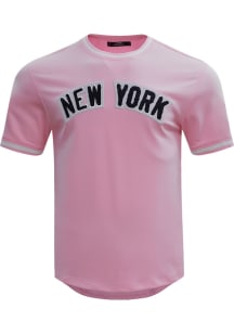 Pro Standard New York Yankees Pink Chenille Short Sleeve Fashion T Shirt