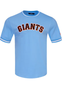 Pro Standard San Francisco Giants Blue Chenille Striped Short Sleeve Fashion T Shirt