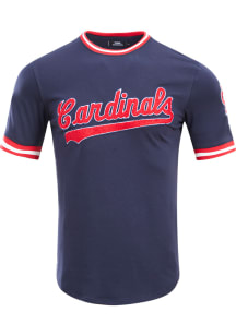 Pro Standard St Louis Cardinals Navy Blue Chenille Short Sleeve Fashion T Shirt