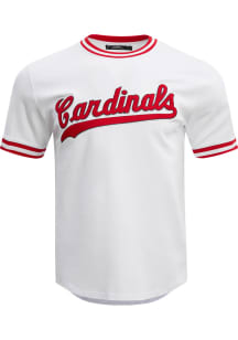 Pro Standard St Louis Cardinals White Chenille Striped Short Sleeve Fashion T Shirt