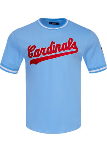 Pro Standard St Louis Cardinals Blue Chenille Short Sleeve Fashion T Shirt