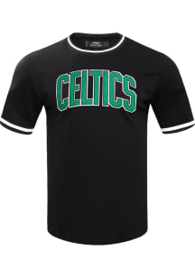Pro Standard Boston Celtics Black Chenille Striped Short Sleeve Fashion T Shirt