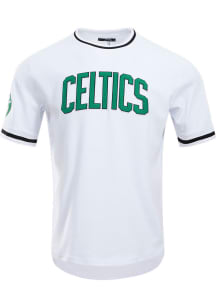 Pro Standard Boston Celtics White Chenille Striped Short Sleeve Fashion T Shirt