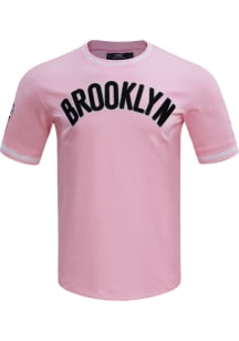 Pro Standard Brooklyn Nets Pink Chenille Striped Short Sleeve Fashion T Shirt
