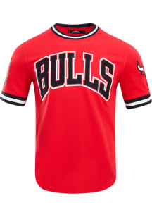 Pro Standard Chicago Bulls Red Chenille Short Sleeve Fashion T Shirt
