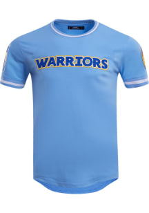 Pro Standard Golden State Warriors Blue Chenille Short Sleeve Fashion T Shirt
