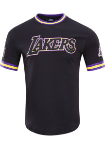 Pro Standard Los Angeles Lakers Black Chenille Short Sleeve Fashion T Shirt