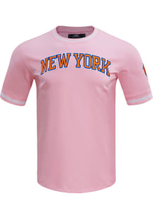 Pro Standard New York Knicks Pink Chenille Short Sleeve Fashion T Shirt